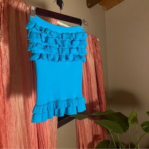 Ruffle Tier Strapless Tube Top